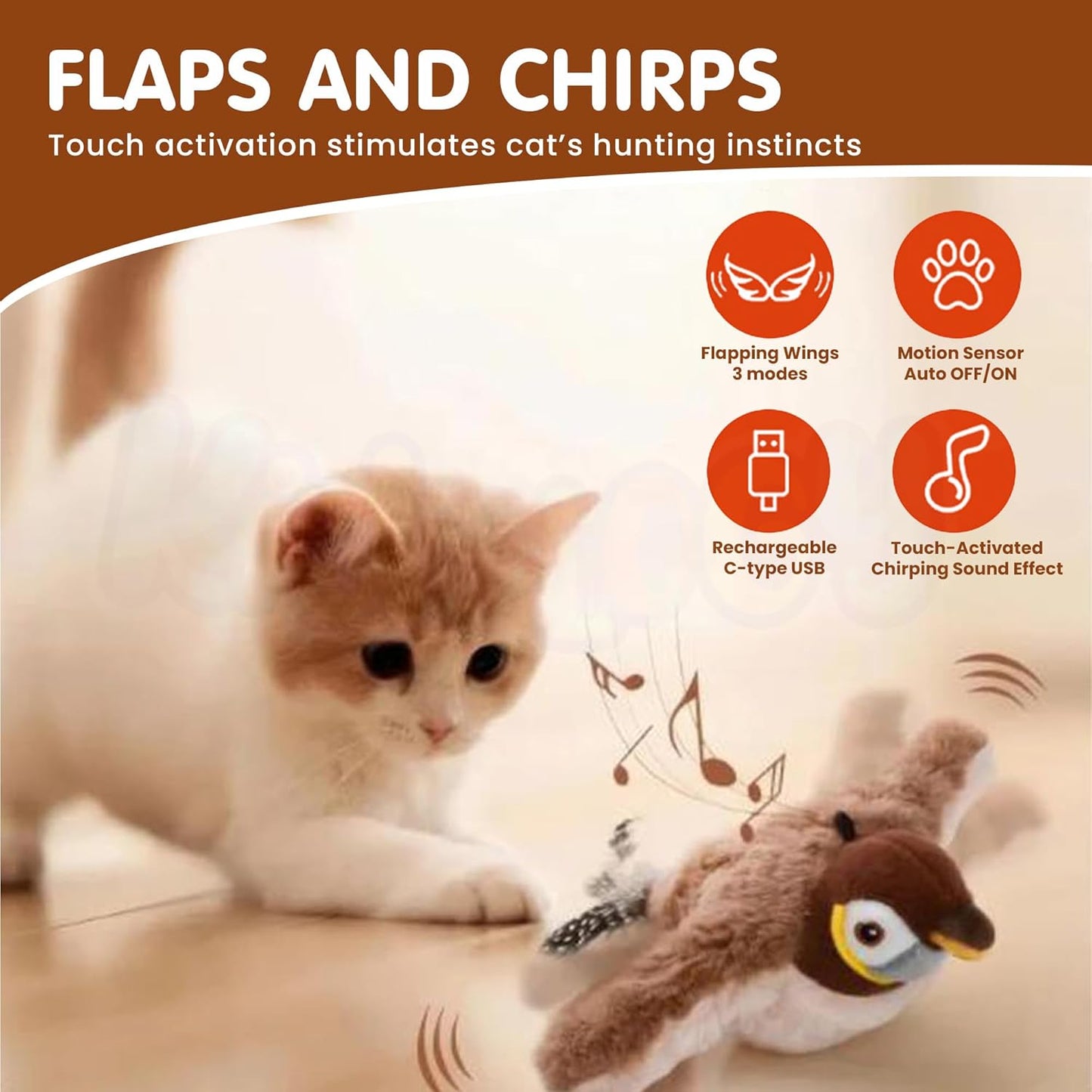 Cat Paradise™ Motion-Activated Flying Bird Toy™